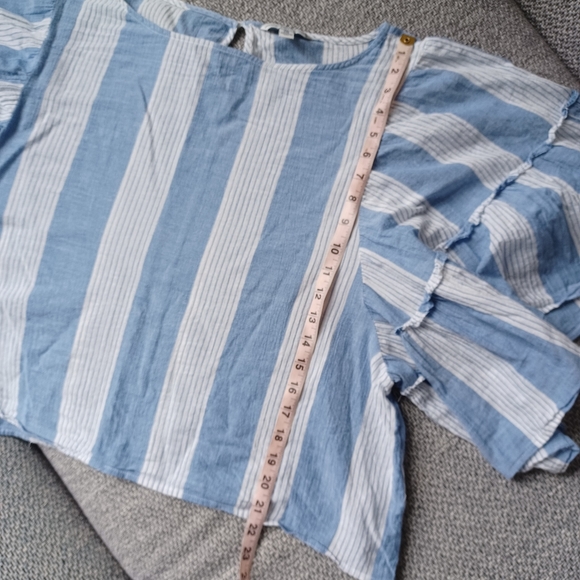 AE Flowy cotton striped boho blouse - Picture 7 of 8